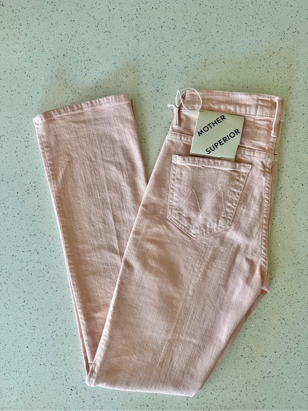NWT MOTHER Superior The Insider Hover Jeans in Peach Parfait - Size 25